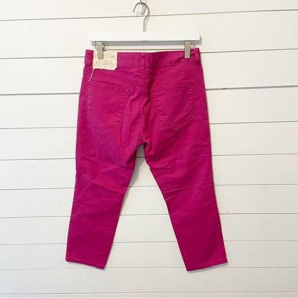 NWTs LOFT | Dark Pink Modern Cotton Blend Crop Pants Size 28/6 - Picture 2 of 9